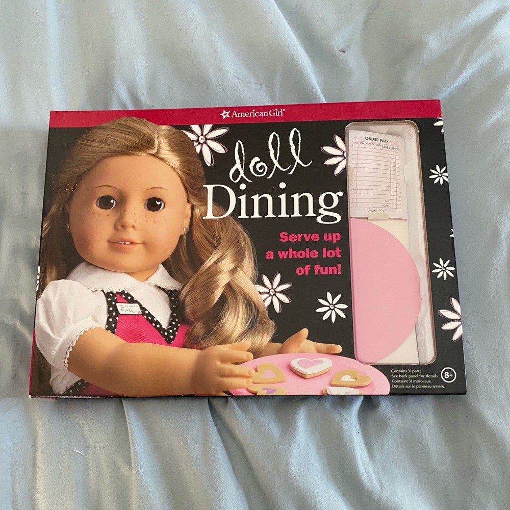 American Girl Doll Dining Set - Pink and White